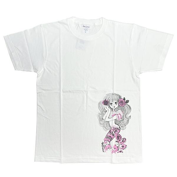 水森亜土 ニンギョ 半袖Tシャツ(M) ホワイト アパレル
