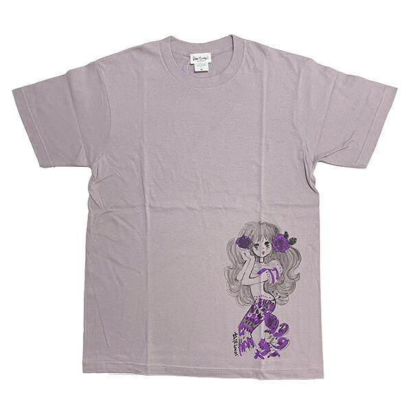 水森亜土 ニンギョ 半袖Tシャツ(M) ラベンダーミスト アパレル