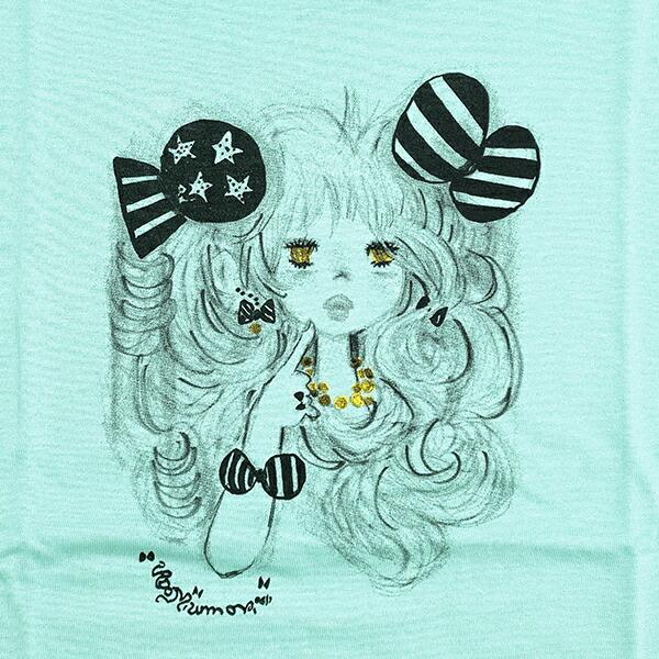 水森亜土 リボンファッション 半袖Tシャツ(M) ミント アパレル 商品画像2：キャラグッズPERFECT WORLD TOKYO