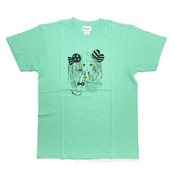 水森亜土 リボンファッション 半袖Tシャツ(M) ミント アパレル