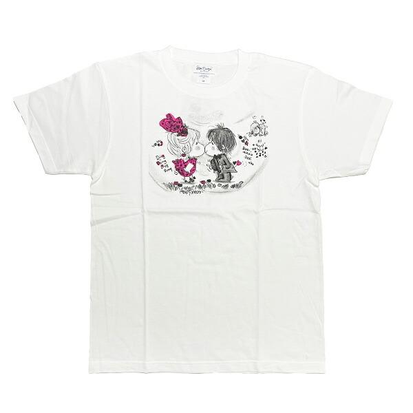水森亜土 キスリボン 半袖Tシャツ(M) ホワイト アパレル