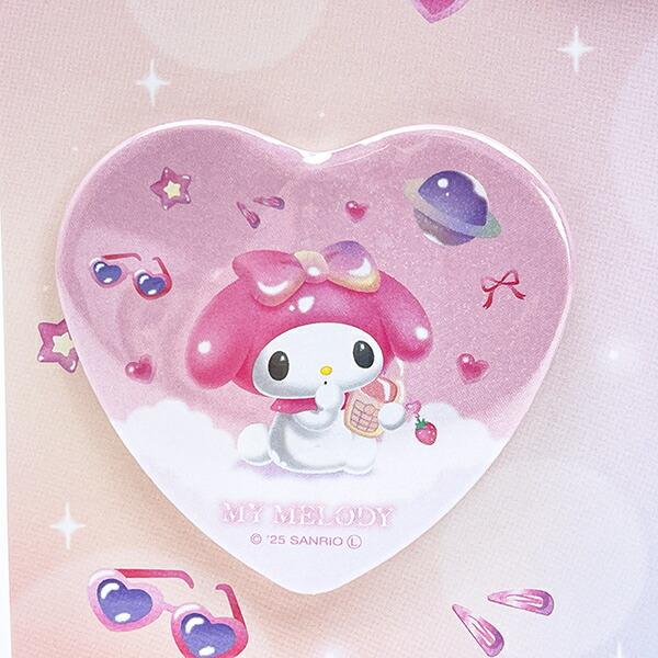 サンリオ マイメロディ＆クロミ パステルドリームランド ハート缶バッジ3個セット sanrio 商品画像3：キャラグッズPERFECT WORLD TOKYO