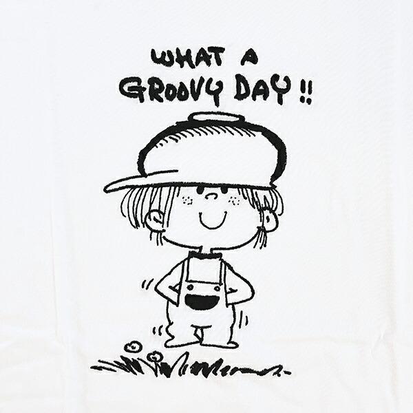 水森亜土 刺繍ロングスリーブTシャツ オトコノコ ホワイト 長袖 アパレル 商品画像2：キャラグッズPERFECT WORLD TOKYO