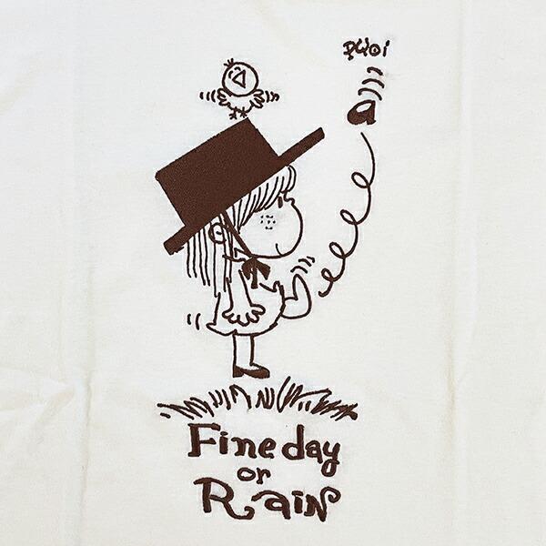 水森亜土 刺繍ロングスリーブTシャツ オンナノコ アイボリー 長袖 アパレル 商品画像2：キャラグッズPERFECT WORLD TOKYO