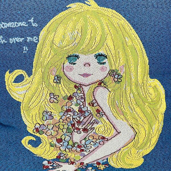 水森亜土 和雑貨 ゴブラン クッションカバー サムワン ネイビー 商品画像3：キャラグッズPERFECT WORLD TOKYO
