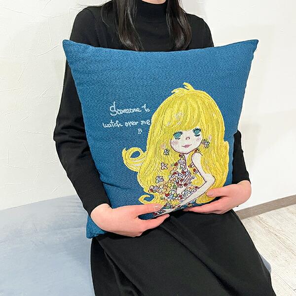 水森亜土 和雑貨 ゴブラン クッションカバー サムワン ネイビー 商品画像6：キャラグッズPERFECT WORLD TOKYO