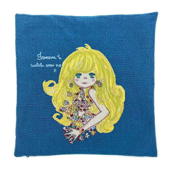 水森亜土 和雑貨 ゴブラン クッションカバー サムワン ネイビー