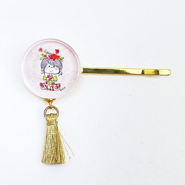 水森亜土 和雑貨ガラスヘアピン(2種セット) キモノ 髪飾り 商品画像3：キャラグッズPERFECT WORLD TOKYO