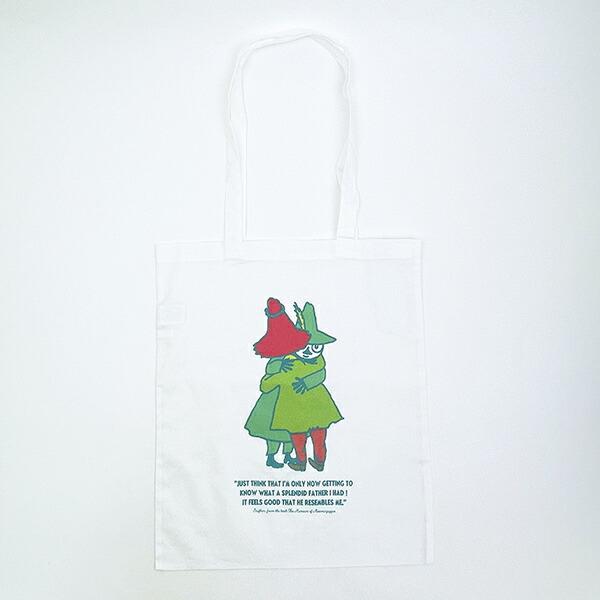 ムーミン ヨクサル＆スナフキン フラットトートバッグ ネオンホワイト MOOMIN