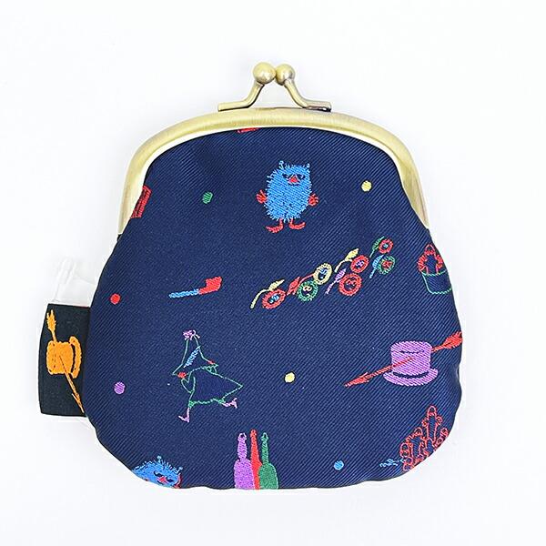 ムーミン ジャガードがま口財布 ネイビー Playful 小銭入れ MOOMIN