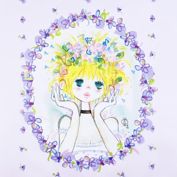 水森亜土 イージーバッグ(S) 花かんむり ラッピング袋 ギフトバッグ 商品画像2：キャラグッズPERFECT WORLD TOKYO