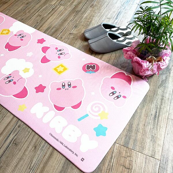 星のカービィ ふわふわお散歩 PVCキッチンマット(H45×W180cm)(PWD)
