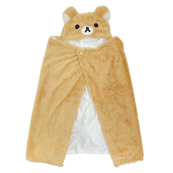 リラックマ フード付きブランケット なりきりもこもこリラックマ ひざ掛け 商品画像1：キャラグッズPERFECT WORLD TOKYO
