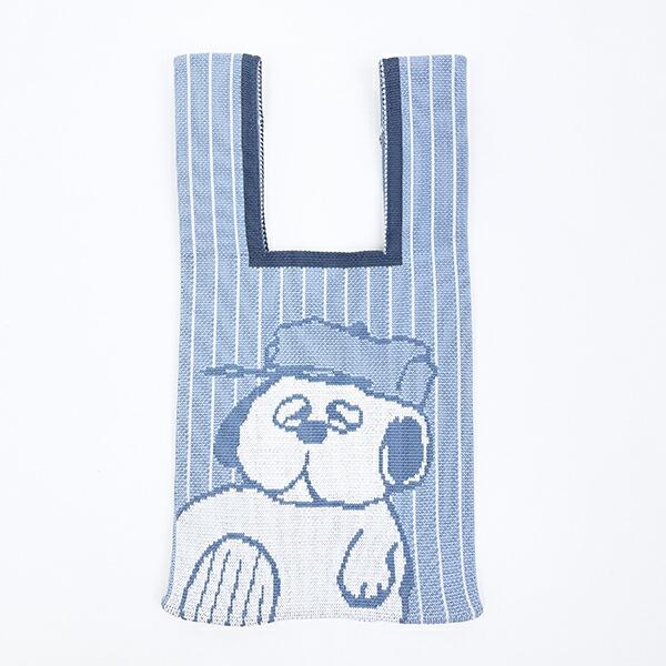 スヌーピー ニットミニトートバッグ ブルー SNOOPY 商品画像3：キャラグッズPERFECT WORLD TOKYO