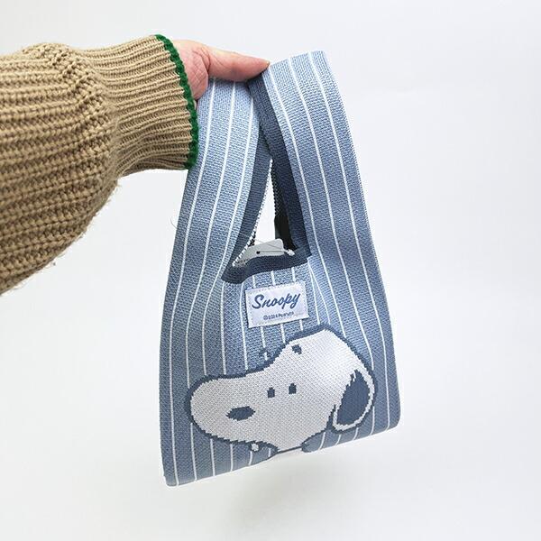 スヌーピー ニットミニトートバッグ ブルー SNOOPY 商品画像5：キャラグッズPERFECT WORLD TOKYO