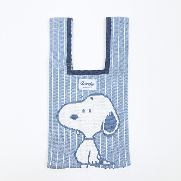 スヌーピー ニットミニトートバッグ ブルー SNOOPY