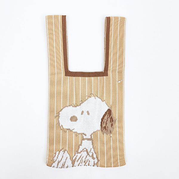 スヌーピー ニットミニトートバッグ ブラウン SNOOPY 商品画像3：キャラグッズPERFECT WORLD TOKYO