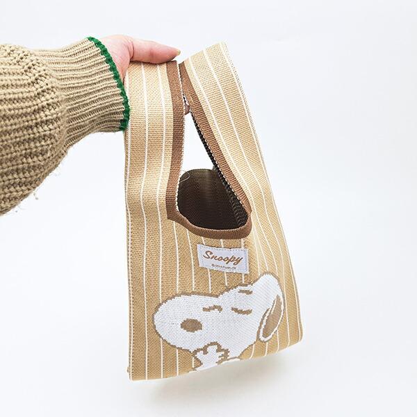 スヌーピー ニットミニトートバッグ ブラウン SNOOPY 商品画像5：キャラグッズPERFECT WORLD TOKYO