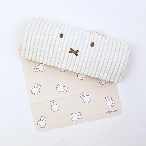 ミッフィー miffy メガネケース ベージュ おかおコーデュロイシリーズ 眼鏡ケ･･･