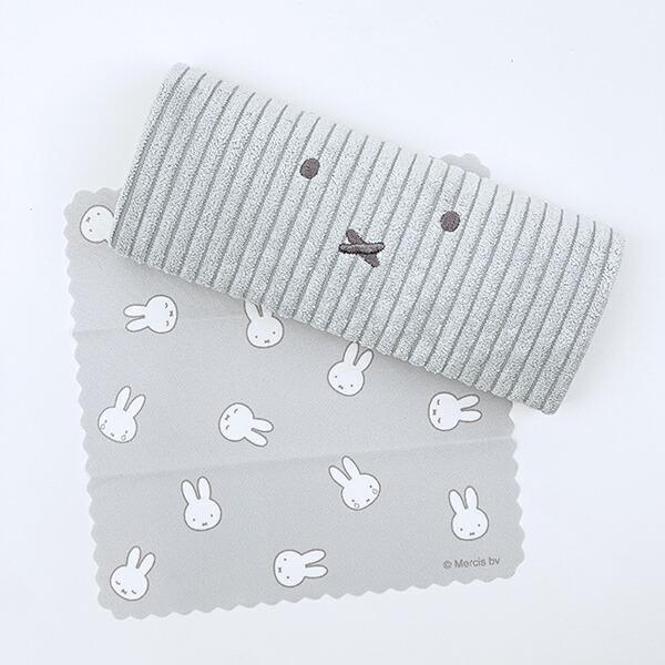 ミッフィー miffy メガネケース グレー おかおコーデュロイシリーズ 眼鏡ケー･･･