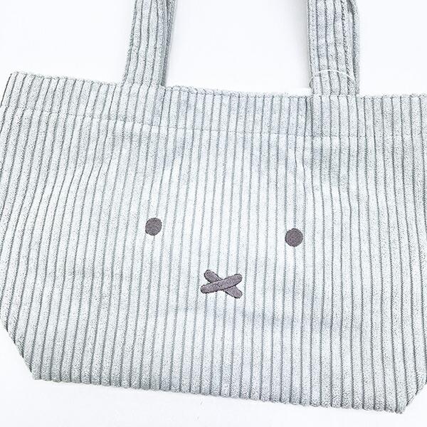 ミッフィー miffy トートバッグ グレー おかお コーデュロイ ランチ 商品画像2：キャラグッズPERFECT WORLD TOKYO