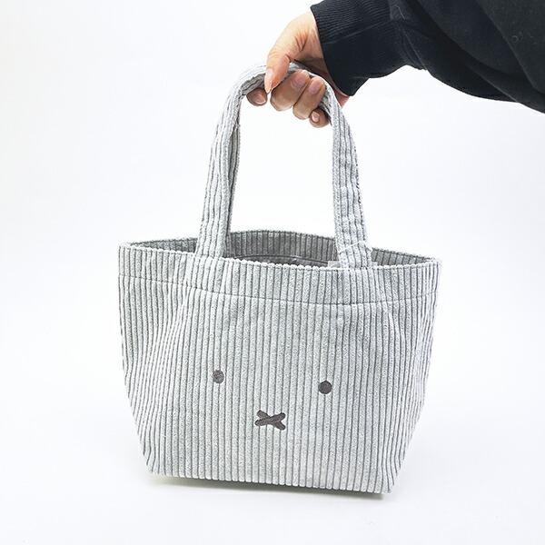 ミッフィー miffy トートバッグ グレー おかお コーデュロイ ランチ 商品画像5：キャラグッズPERFECT WORLD TOKYO