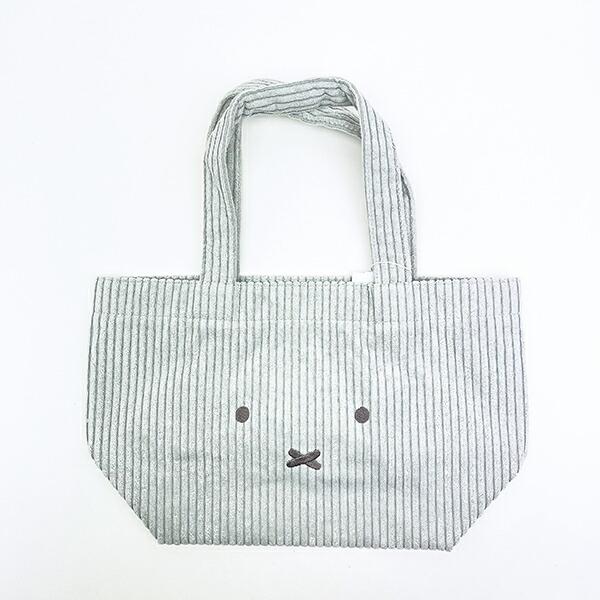 ミッフィー miffy トートバッグ グレー おかお コーデュロイ ランチ