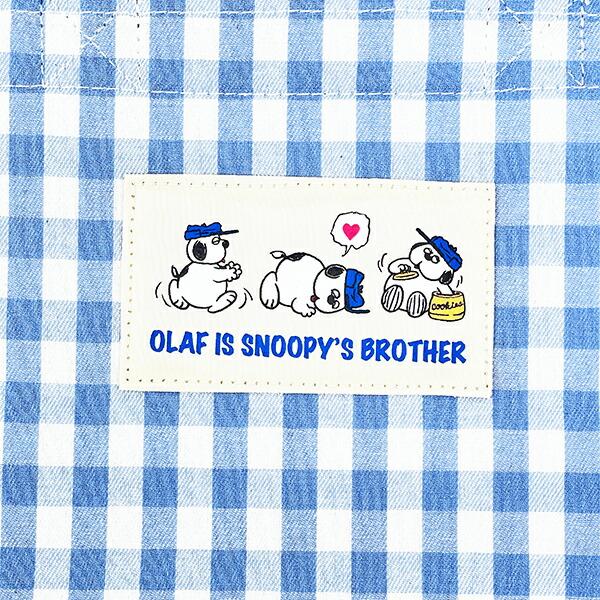 スヌーピー 保冷ランチトート オラフ チェック トートバッグ かばん ブルー SNOOPY 商品画像2：キャラグッズPERFECT WORLD TOKYO