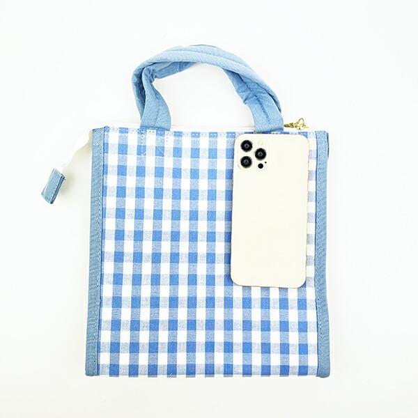スヌーピー 保冷ランチトート オラフ チェック トートバッグ かばん ブルー SNOOPY 商品画像3：キャラグッズPERFECT WORLD TOKYO