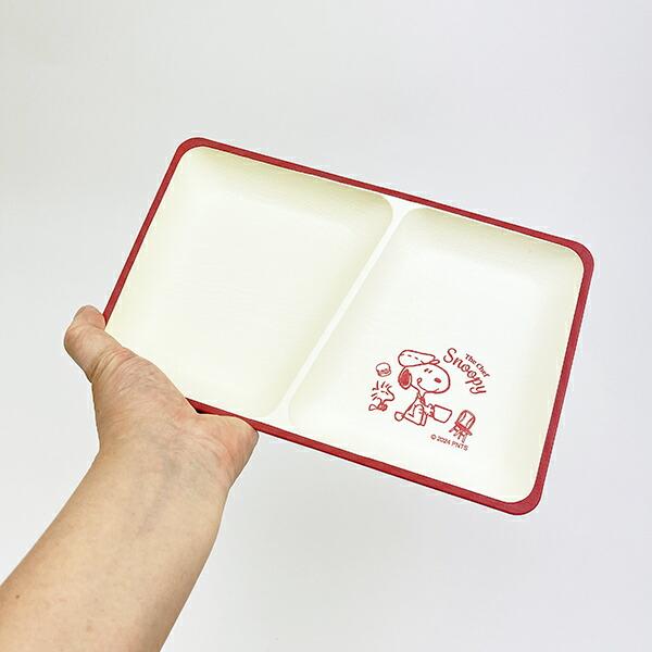 スヌーピー シェフシリーズ 抗菌スクエアプレート (レッド) 食器 SNOOPY 商品画像4：キャラグッズPERFECT WORLD TOKYO