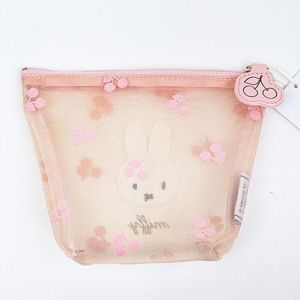 ミッフィー miffy メッシュ船形ポーチ ピンク チェリーフルールシリーズ 商品画像4：キャラグッズPERFECT WORLD TOKYO