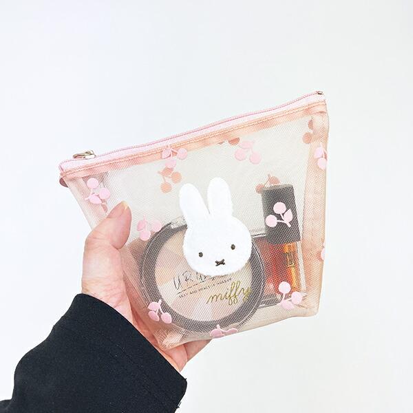ミッフィー miffy メッシュ船形ポーチ ピンク チェリーフルールシリーズ 商品画像5：キャラグッズPERFECT WORLD TOKYO