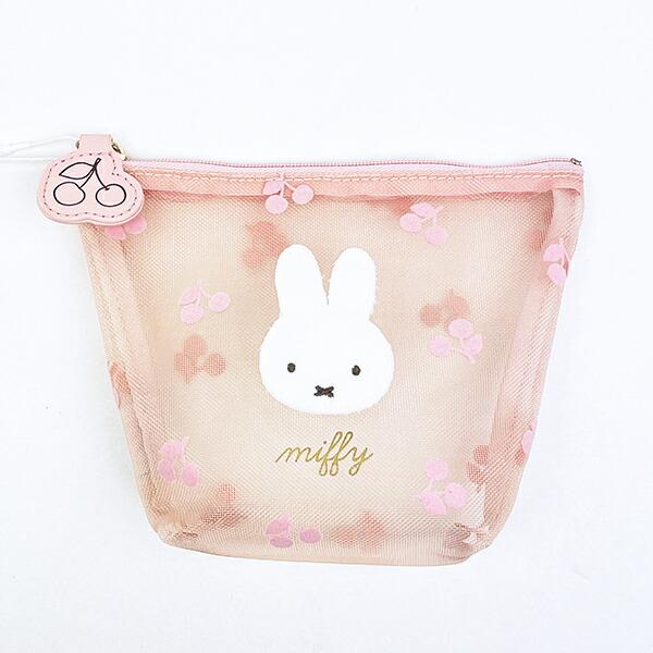 ミッフィー miffy メッシュ船形ポーチ ピンク チェリーフルールシリーズ 商品画像1：キャラグッズPERFECT WORLD TOKYO
