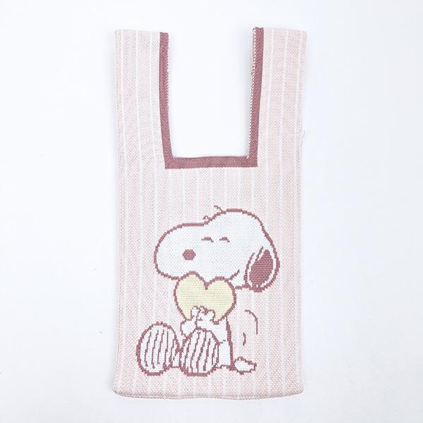 スヌーピー ウッドストック ニットミニトートバッグ ピンク SNOOPY 商品画像3：キャラグッズPERFECT WORLD TOKYO
