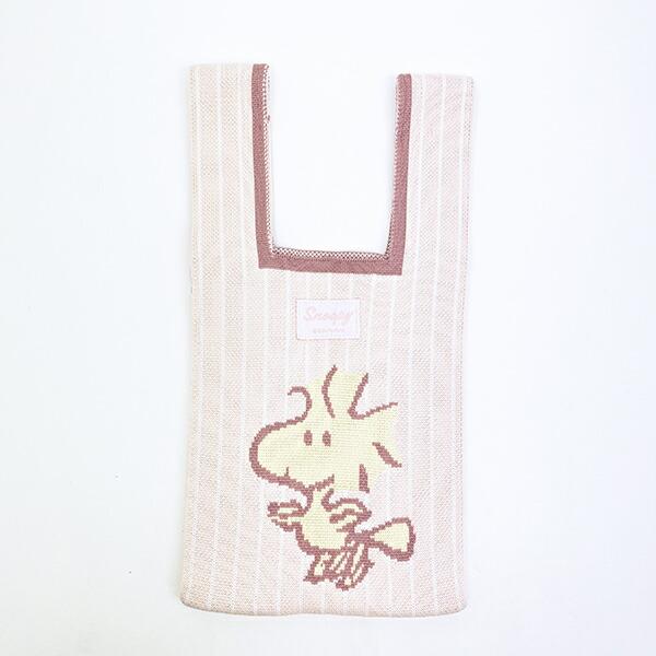 スヌーピー ウッドストック ニットミニトートバッグ ピンク SNOOPY