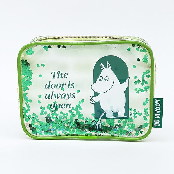 ムーミン シャカシャカポーチ グリーン 80周年アート MOOMIN