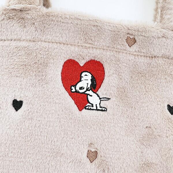 スヌーピー ボアハート トートバッグ SNOOPY 商品画像2：キャラグッズPERFECT WORLD TOKYO