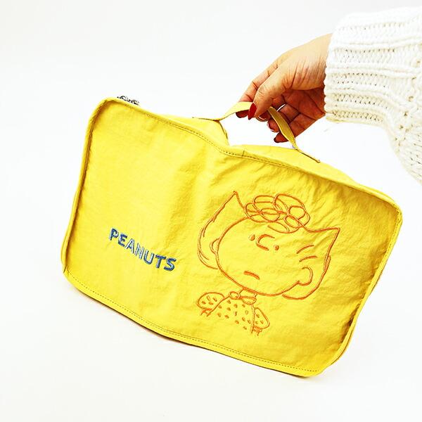 スヌーピー 収納ポーチ M トラベル 旅行 イエロー PEANUTS SNOOPY 商品画像5：キャラグッズPERFECT WORLD TOKYO