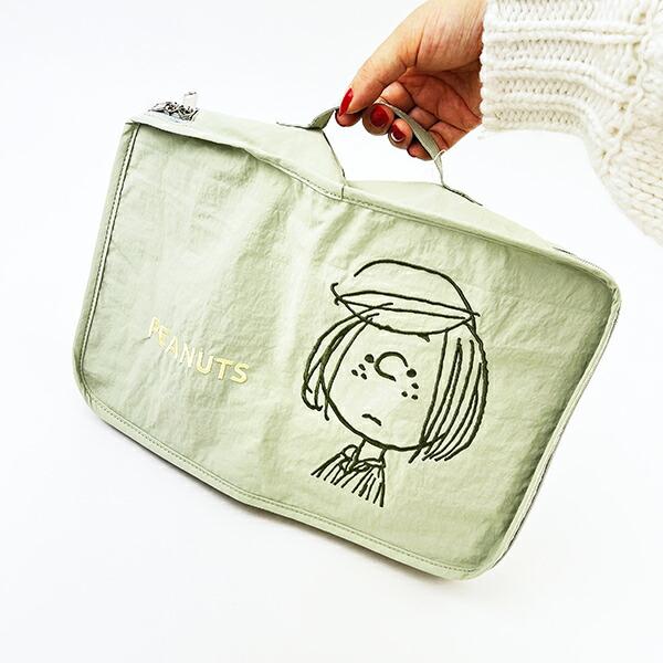 スヌーピー 収納ポーチ M トラベル 旅行 グリーン PEANUTS SNOOPY 商品画像5：キャラグッズPERFECT WORLD TOKYO