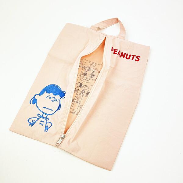 スヌーピー ワイドトラベルポーチ 収納ポーチ シューズ入れ ピンク PEANUTS SNOOPY 商品画像5：キャラグッズPERFECT WORLD TOKYO