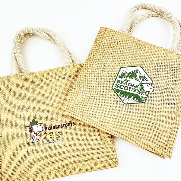 スヌーピー ジュートバッグ S ロゴビーグルスカウト かばん トートバッグ SNOOPY 商品画像6：キャラグッズPERFECT WORLD TOKYO