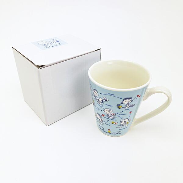 スヌーピー 相関図 コミカルマグカップ (ブルー) コップ SNOOPY 商品画像5：キャラグッズPERFECT WORLD TOKYO