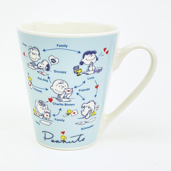 スヌーピー 相関図 コミカルマグカップ (ブルー) コップ SNOOPY