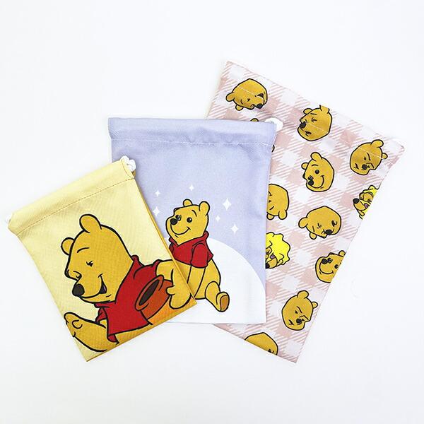ディズニー くまのプーさん 3P巾着 （パステル） ファニーフェイスシリーズ D･･･