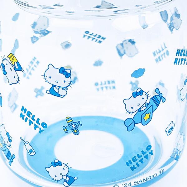 サンリオ ハローキティ ガラスキャニスター (水色) 日本製 Sanrio 商品画像2：キャラグッズPERFECT WORLD TOKYO