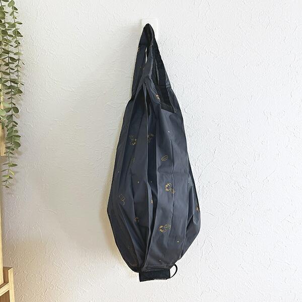 スヌーピー ドロップ SHUPATTO BAG ブラック エコバッグ SNOOPY 商品画像1：キャラグッズPERFECT WORLD TOKYO