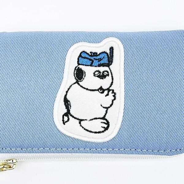 スヌーピー オラフ キーパスポーチ アップリケ 定期入れ ブルー SNOOPY 商品画像2：キャラグッズPERFECT WORLD TOKYO