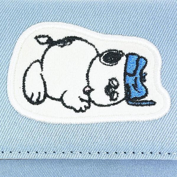 スヌーピー オラフ ファスナー三つ折り財布 アップリケ ブルー SNOOPY 商品画像2：キャラグッズPERFECT WORLD TOKYO