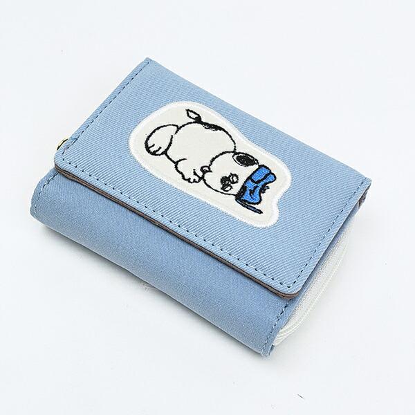 スヌーピー オラフ ファスナー三つ折り財布 アップリケ ブルー SNOOPY 商品画像3：キャラグッズPERFECT WORLD TOKYO