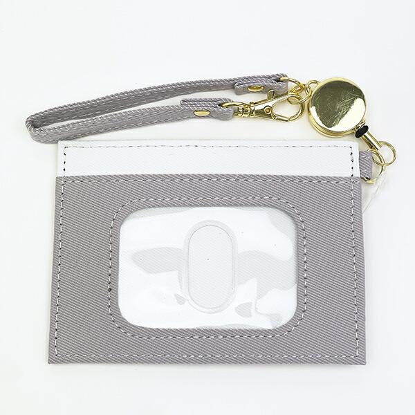 スヌーピー リール付きシングルパスケース アップリケ グレー 定期入れ SNOOPY 商品画像3：キャラグッズPERFECT WORLD TOKYO